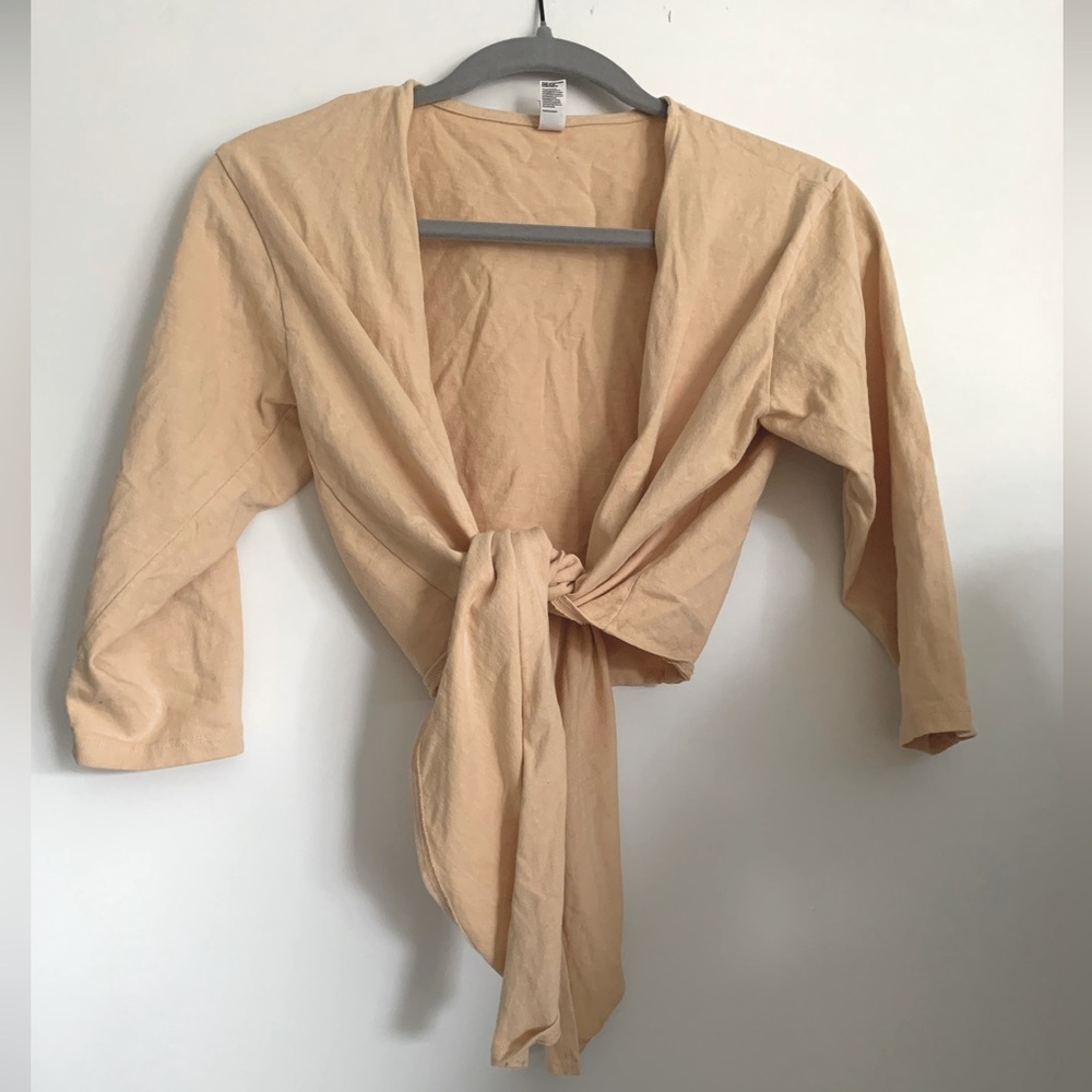 Los Angeles apparel Le Weekend tie top in beige